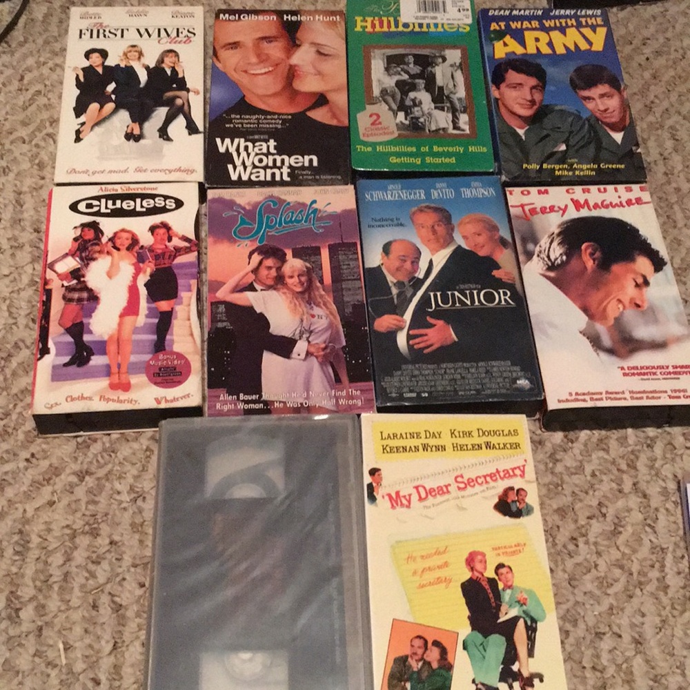 Vintage 10 video cassettes, all comedies